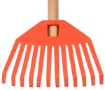 Rake GECO 23352, 195x14x780, children's, plastic, orange, wooden handle
