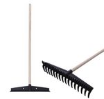 Kerti gereblye Strend Pro Premium S891, 445x115 mm, 16 fogú, fa nyél