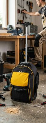 Backpack Strend Pro, textile, case, with wheels, with telescopic handle, for tools, max. 20 kg, 36x2