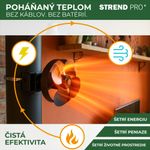 Ventilátor Strend Pro, kandalló, füstcsőre rögzíthető és mágneses, hővel működő, 4 lapátos, fekete