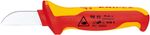 Kés KNIPEX 98 52, 190 mm, egyenes, szigeteléscsupaszító, kábelekhez, VDE 1000V
