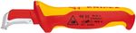 Knife KNIPEX 98 55, 155 mm, bent with teardrop, for cables, VDE 1000V