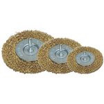 Circular Wire Brush Tigerlion A9002, 50-65-75 mm, crimped wire, 3-piece set, with shank