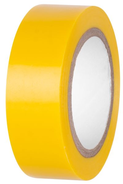 Electrical binding tape PVC, yellow, 19mm, L-10m