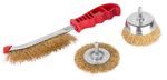Cup Wire Brush Tigerlion 8003B, crimped wire, 3-piece set, with shank