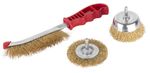 Cup Wire Brush Tigerlion 8003B, crimped wire, 3-piece set, with shank