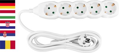 Cable Strend Pro DG-805B, GERMAN socket, 3.00 m, 5 sockets, HU, RO, SRB, CRO