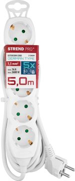 Kábel Strend Pro DG-805B, SCHUKO aljzat, 5,00 m, 5 aljzat, HU, RO, SRB, CRO
