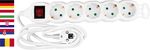 Cable Strend Pro DG-805BK, GERMAN socket, 1.50 m, 5 sockets, HU, RO, SRB, CRO, with switch