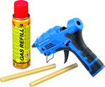 Glue Gun KEMPER 1067, set, for glue sticks, with gas cartridge, 41.6W, 10-12 mm