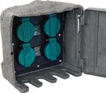 Socket Strend Pro, waterproof, garden, stone imitation, IP44, box, 4x socket, 3 m cable