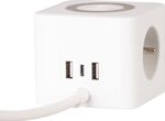 Kábel Strend Pro, hosszabbító, kocka alakú, USB-C + A, vezeték nélküli töltés, 1,4 m, Wireless