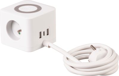 Kábel Strend Pro, hosszabbító, kocka alakú, USB-C + A, vezeték nélküli töltés, 1,4 m, Wireless