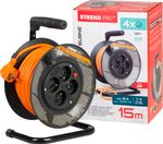 Kábel Strend Pro DG-FB04, hosszabbító, 15 m hosszúságú, dobon, 1,5 mm2 keresztmetszet