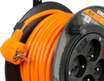 Kábel Strend Pro DG-FB04, hosszabbító, 15 m hosszúságú, dobon, 1,5 mm2 keresztmetszet