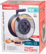 Kábel Strend Pro DG-FB04 predlžovací, L-25 m, IP20, na bubne, prierez 1,5 mm2