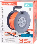 Kábel Strend Pro DG-FB04, hosszabbító, 35 m hosszúságú, dobon, 1,5 mm2 keresztmetszet