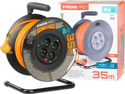 Kábel Strend Pro DG-FB04 predlžovací, L-35 m, na bubne, prierez 1,5 mm2