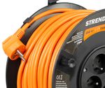 Kábel Strend Pro DG-FB04, hosszabbító, 50 m hosszúságú, dobon, 1,5 mm2 keresztmetszet