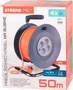 Kábel Strend Pro DG-FB04, hosszabbító, 50 m hosszúságú, dobon, 1,5 mm2 keresztmetszet