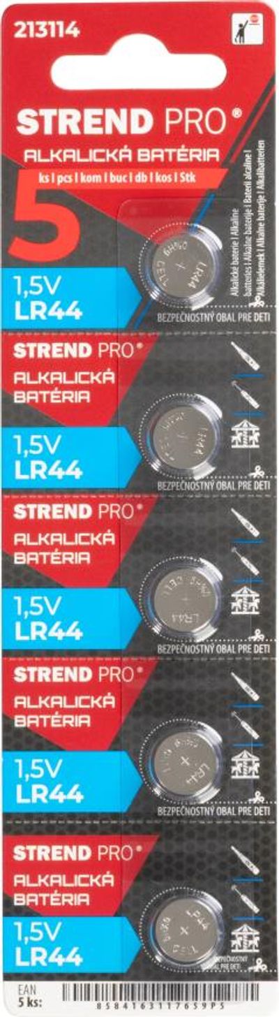 Elem Strend Pro, alkáli, gombelem, LR44, 1,5V, bliszter 5 db