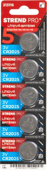 Elem Strend Pro, lítium, gombelem, CR2025, 3V, bliszter, 5 db