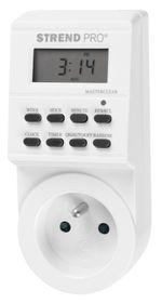 Időzítő Strend Pro, digitális kapcsoló aljzat, 230 V, max. 3680 W