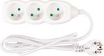 Cable DG-F803B, L-1.5 m, extension, white, 3x socket, new edition