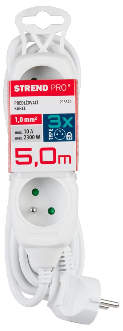 Electric extension cabel DG-F803B 5 m 3 sockets