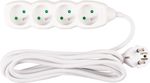 Cable DG-F804B, L-3 m, extension, white, 4x socket, new edition