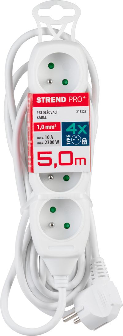 Kábel DG-F804B, 5,00 m, hosszabbító, 4 konnektor