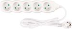 Cable DG-F805B, L-1.5 m, extension, white, 5x socket, new edition