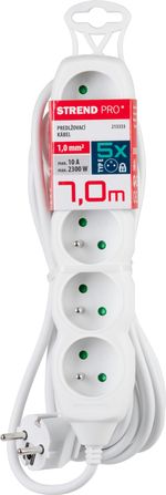 Cable DG-F805B, L-7 m, extension, white, 5x socket, new edition
