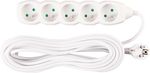 Cable DG-F805B, L-10 m, extension, white, 5x socket, new edition