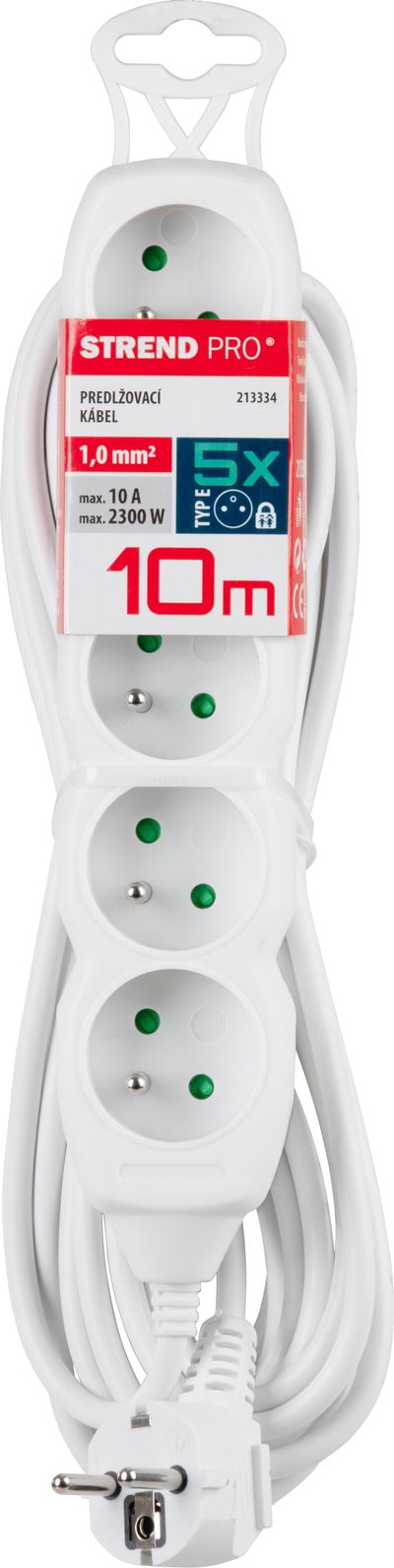 Kábel DG-F805B, 10,00 m, hosszabbító, 5 konnektor