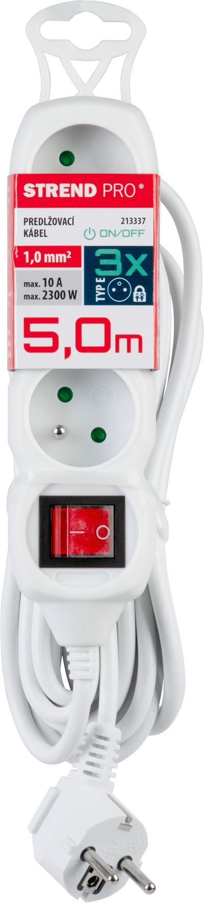 Electric extension cabel DG-F803B 5 m 3 socket + switch