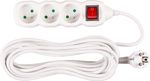 Cable DG-F803BK, L-7 m, extension, white, 3x socket + switch, new edition