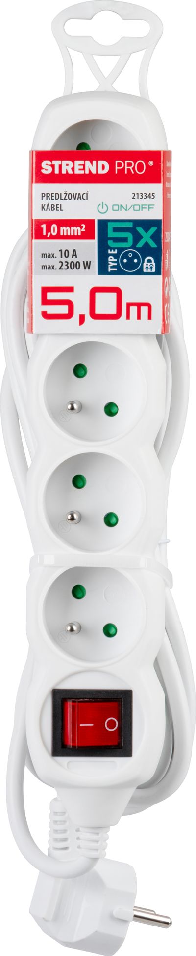 Electric extension cabel DG-F805BK 5 m 5 socket + switch