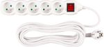 Cable DG-F805BK, L-7 m, extension, white, 5x socket + switch, new edition