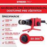 Hegesztőgép Strend Pro PPR 63B, polifúziós, 1500W, 20-63 mm, műanyag csövekhez, 14 részes