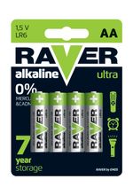 Batéria RAVER Ultra Alkaline, LR6, blister 4 ks AA tužka