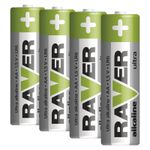 Batéria RAVER Ultra Alkaline, LR6, blister 4 ks AA tužka