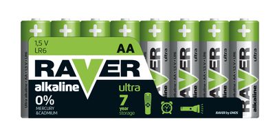 Batéria RAVER Ultra Alkaline, LR6, bal. 8 ks AA tužka