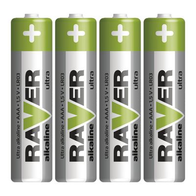 Batéria RAVER Ultra Alkaline, LR03, blister 4 ks AAA mikrotužka