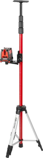 Lézer KAPRO® 873S Prolaser® Vector, Kereszt+oldalsó, Piros sugár, állvánnyal 3,2 m