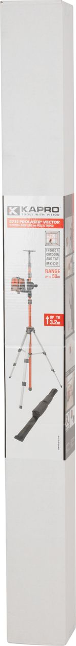 Laser KAPRO® 873S Prolaser® Vector, Cross+side, RedBeam, so statívom 3,2 m