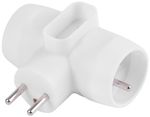 Socket Strend Pro, white, splitter, 230 V, IP20, max. 3680 W, 1x6A, 2x16A