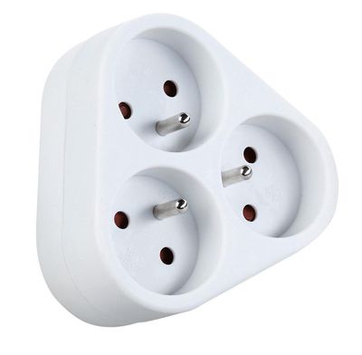 Socket Strend Pro, white, splitter, 230 V, IP20, max. 3680 W, 3x16A