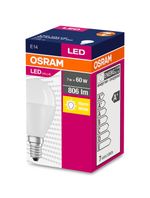 Izzó OSRAM® LED FR 060 (ean2939), nem szabályozható fényerejű, 6,5W/827 E14 2700K Value CLASSIC P