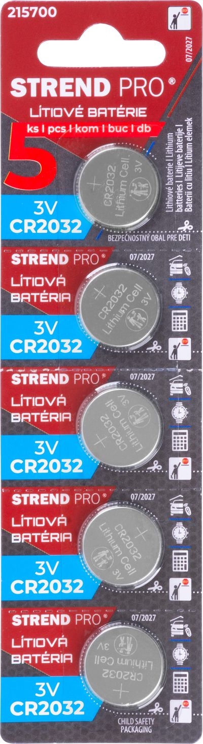 Battery Strend Pro, Li-MnO2, 5 pcs, CR2032